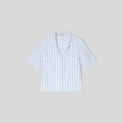 Alternative view of The Linen Workwear Shirt | Blue / White