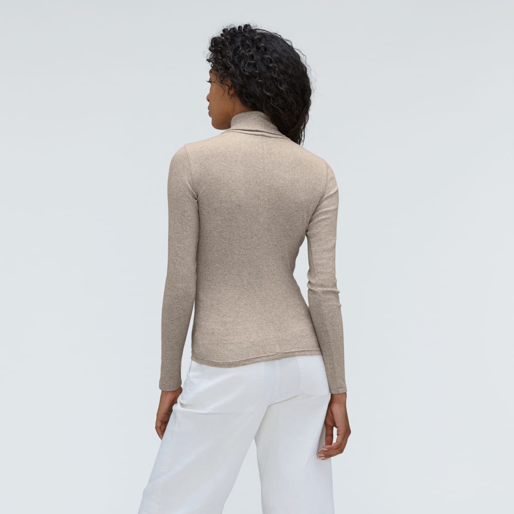 The Luxe Rib Turtleneck | Heathered Meringue - Image 5
