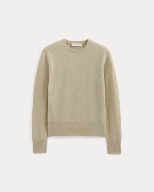 Alternative view of Cashmere Slim Crew Sweater | Heather Light Camel