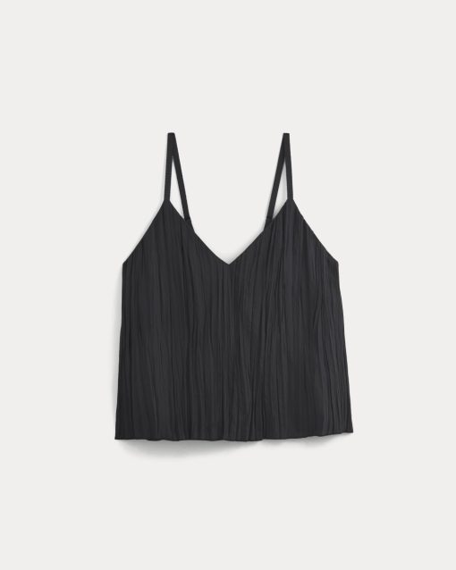 Alternative view of Crinkle Trapeze Tank | Black