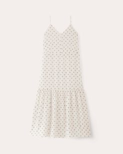 Alternative view of The Long Weekend Dress in Butterlite | Bone / Black Square Dot