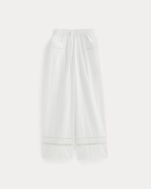 Alternative view of The Lace Trim Pant | White