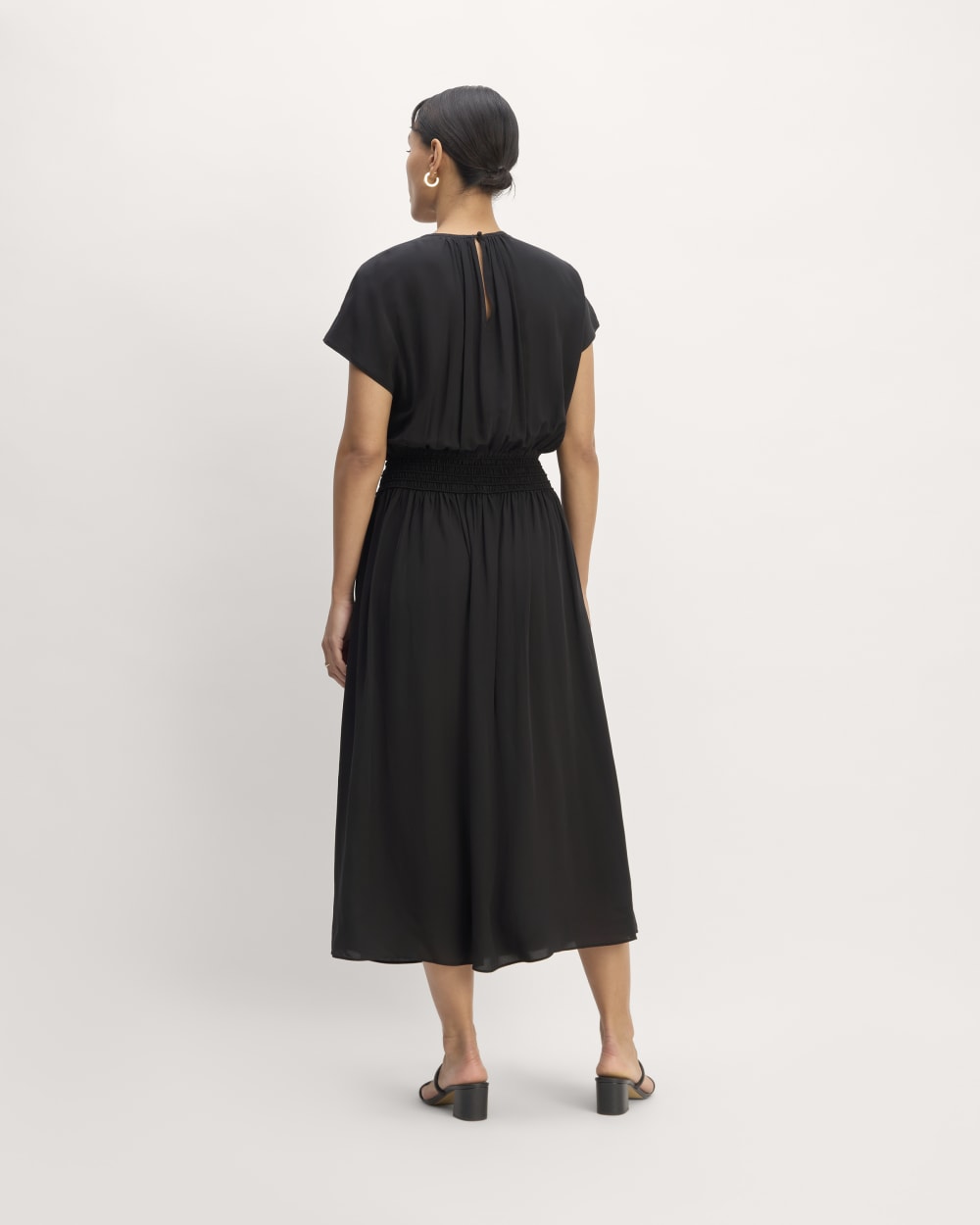 The Gathered Midi Dress | Black - Image 6