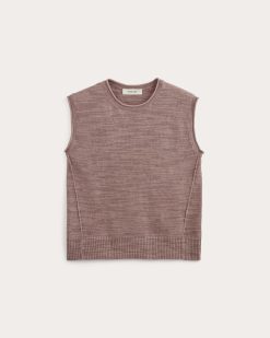Alternative view of The Muscle Sweater in Cotton Linen | Rose Dusk