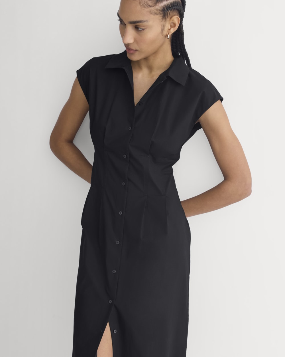Muscle Shirtdress in Lightweight Cotton | Black - Image 4