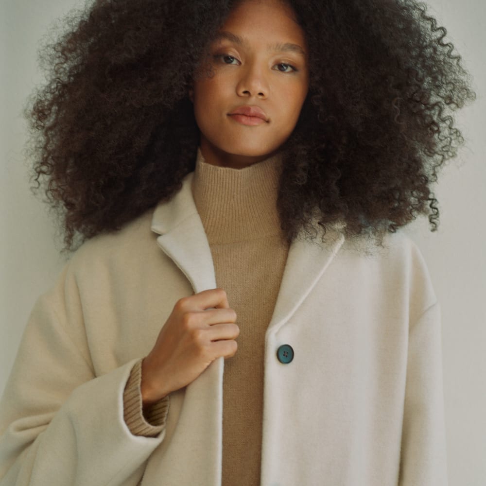 The Italian ReWool® Cocoon Coat | Cream - Image 5