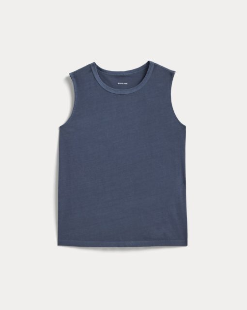 Alternative view of The Boyfriend Tank in Essential Cotton | Navy