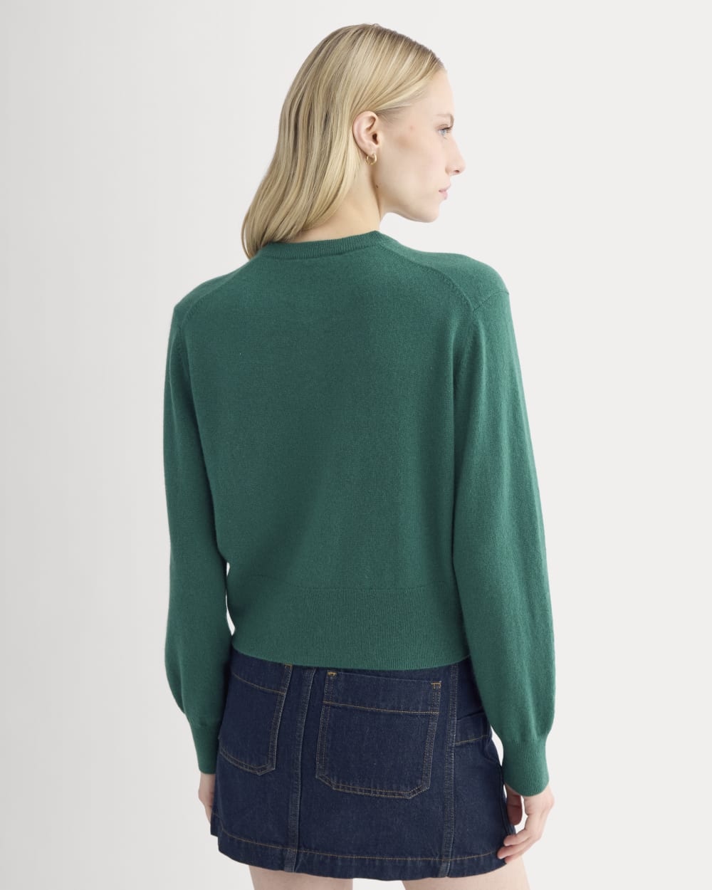 Cashmere Cropped Cardigan | Hunter Green - Image 5