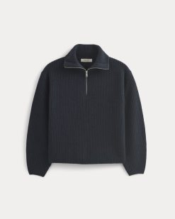 Alternative view of The Half-Zip Sweater in Luxe Merino | Navy