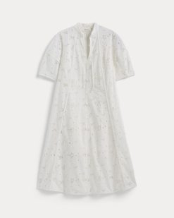 Alternative view of The Eyelet Midi Dress | Bone
