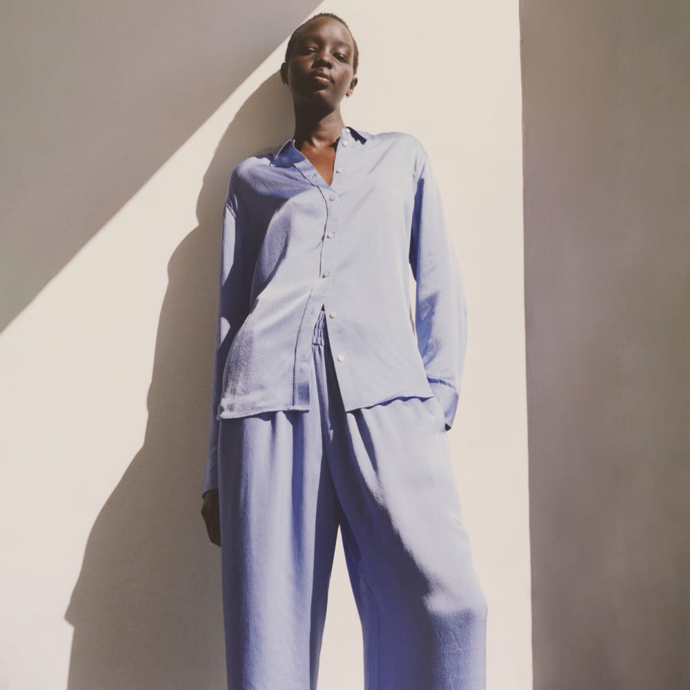 The Satin Relaxed Shirt | Cornflower Blue - Image 8