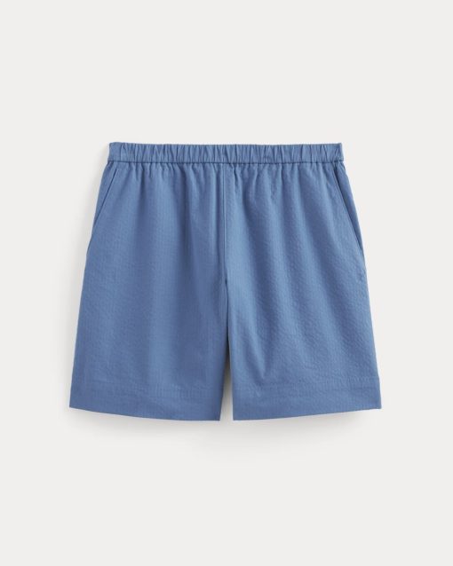 Alternative view of The Seersucker Pull-On Short | Soft Cobalt