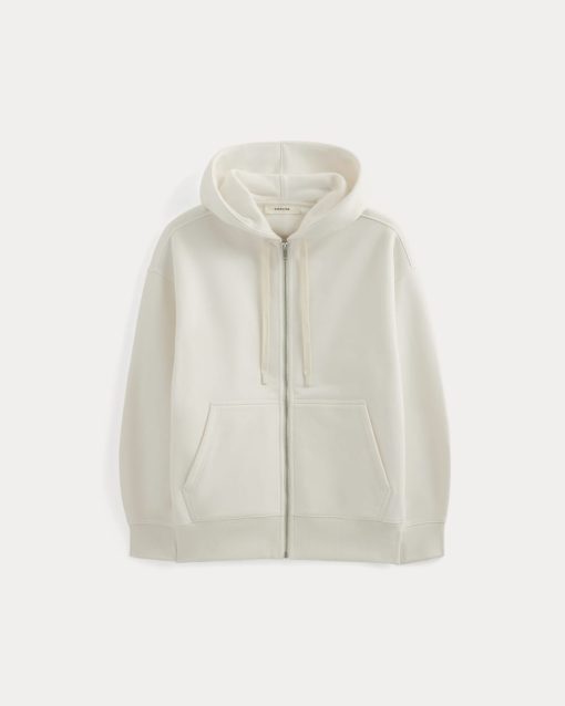 Alternative view of Luxe Fleece Oversized Full-Zip Hoodie | Bone