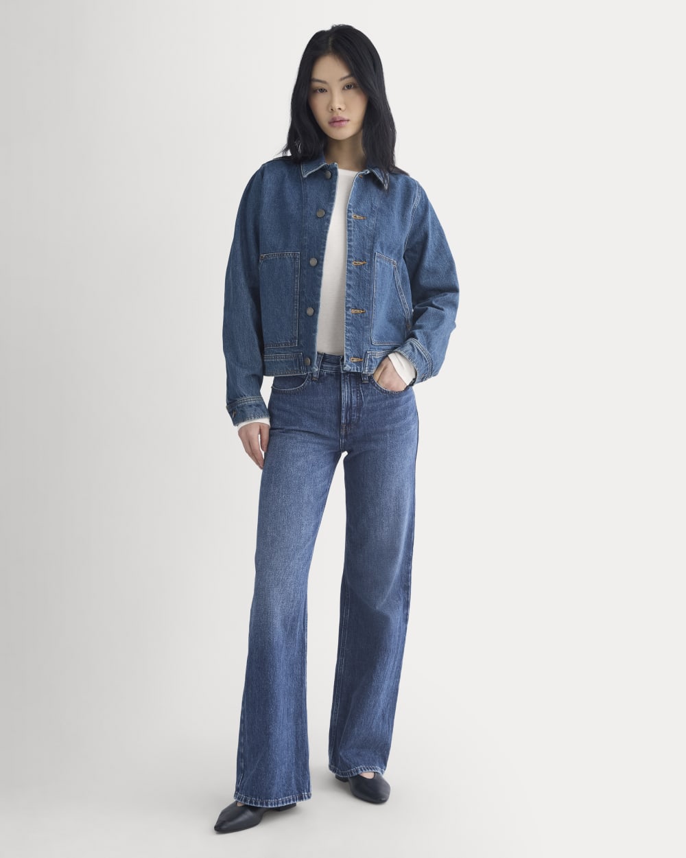 Denim Chore Jacket | Mid Indigo - Image 3