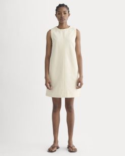 The Denim Shift Dress | Ecru