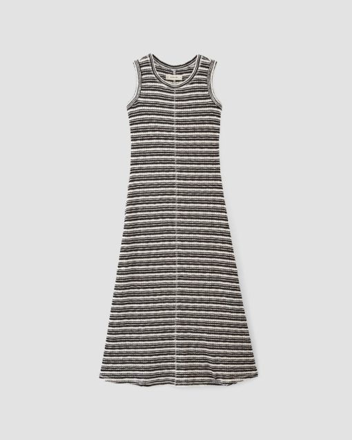 Alternative view of The Rib-Knit A-Line Tank Dress | Bone / Black