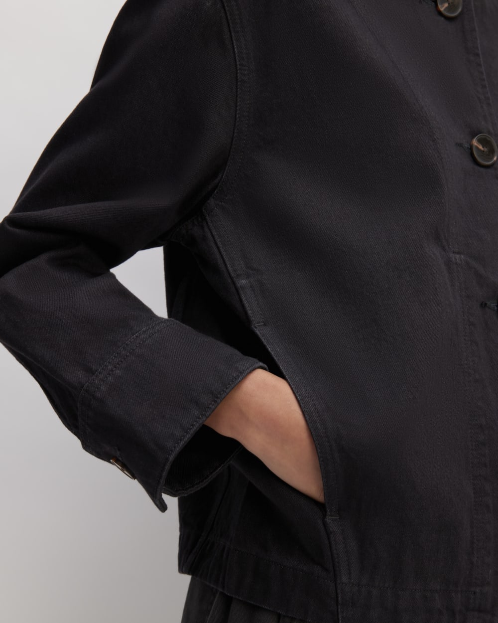 The Denim Barrel Jacket | Black - Image 5