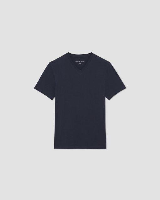 Alternative view of The Essential Organic V-Neck Tee | Deep Navy