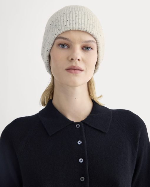 Alternative view of The Cashmere Ribbed Beanie | Frost Donegal
