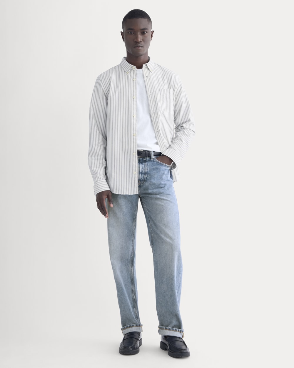 The Slim Oxford Shirt | Bone/Navy | Standard - Image 3