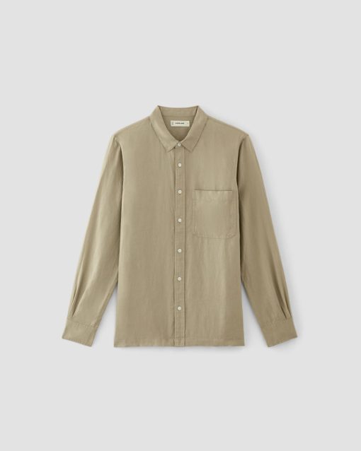 Alternative view of The Linen Straight Hem Shirt | Trench Coat Khaki