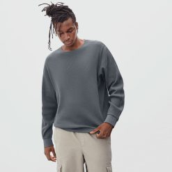 Alternative view of The Waffle Long-Sleeve Crew Tee | Slate