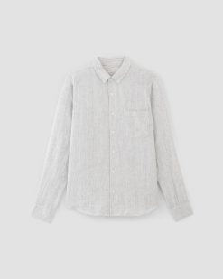 Alternative view of The Classic Shirt in Linen | White / Black