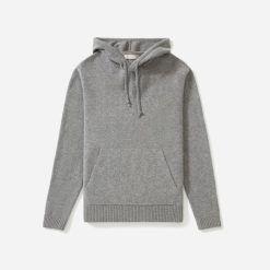 Alternative view of The Felted Merino Hoodie | Grey