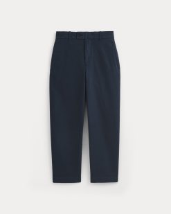 Alternative view of Cropped Slub Trouser | Deep Navy