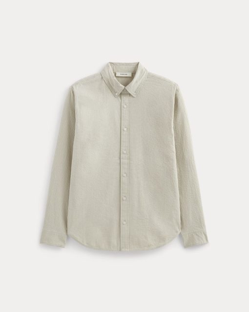 Alternative view of The Seersucker Long-Sleeve Shirt | Trench Coat Khaki / Natural