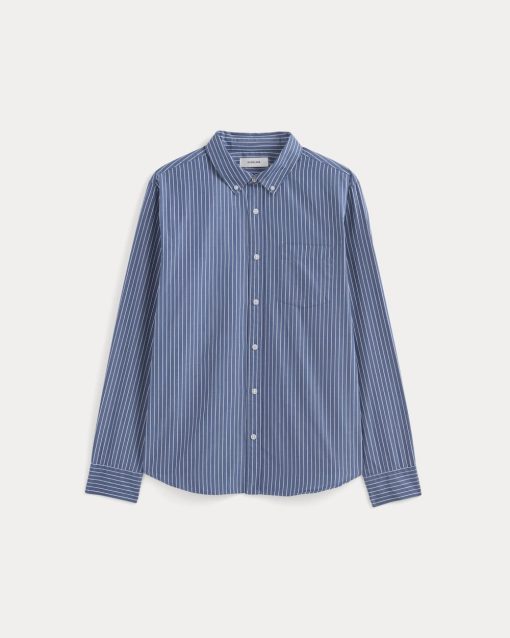 Alternative view of Washed Poplin Shirt | Mazarine Blue / Optic White