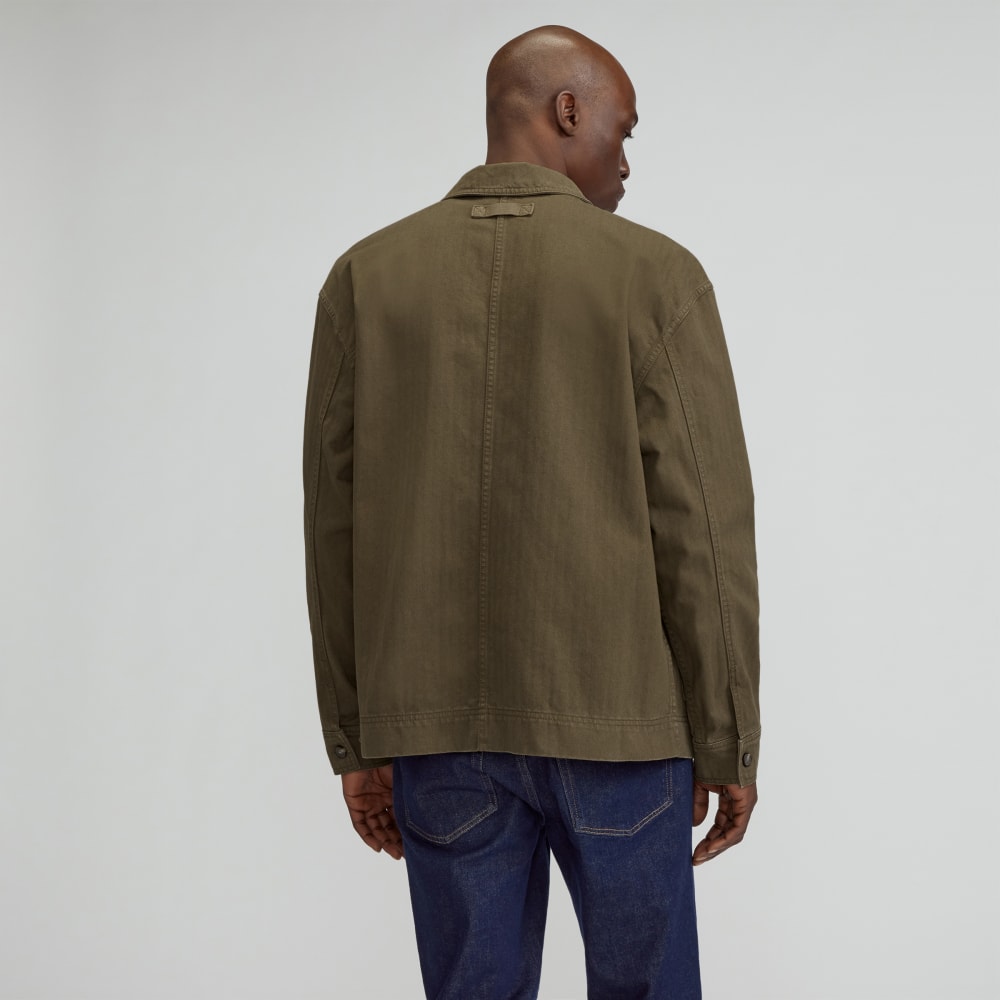 The Organic Cotton Herringbone Utility Jacket | Beech - Image 3