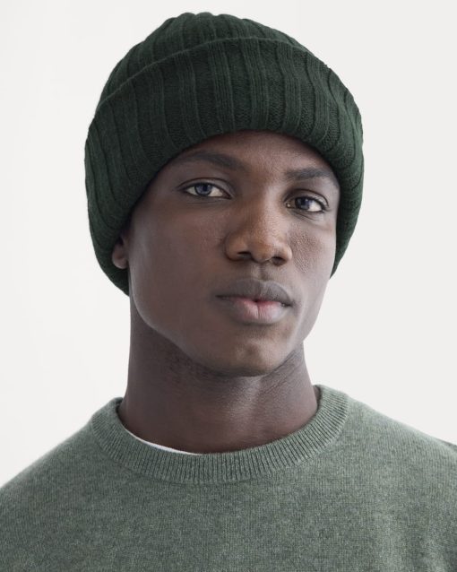 Alternative view of Chunky Ribbed Beanie | Heathered Dark Sea