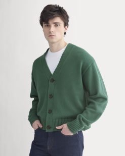 Cropped Cardigan in Everyday Cotton | Hunter Green