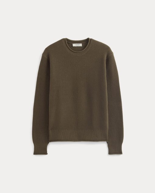 Alternative view of Waffle Rollneck Crew in Everyday Cotton | Cocoa