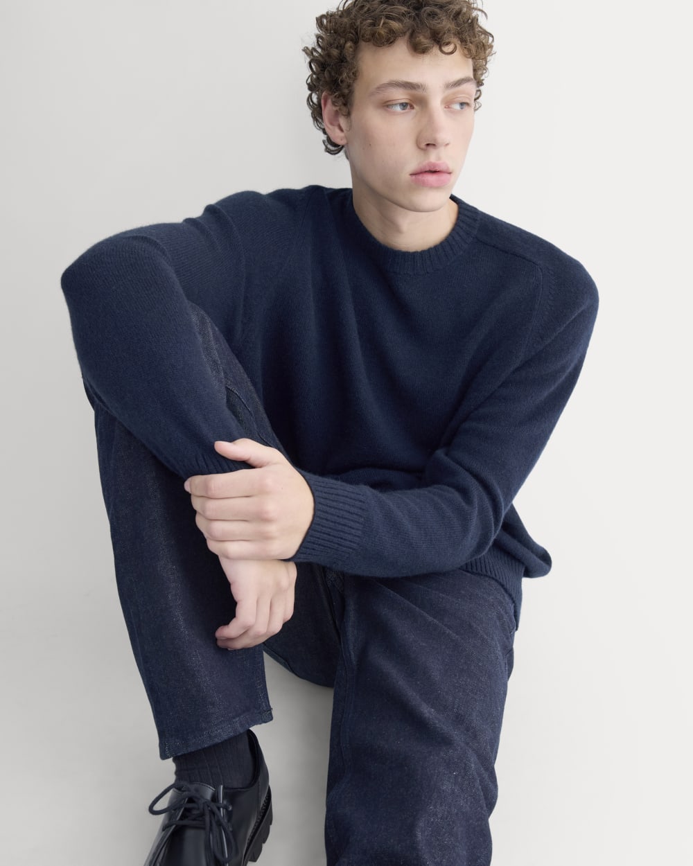 Midweight Cashmere Crew | Navy - Image 7