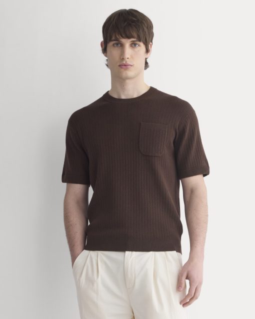 Textured Knit Tee | Coffee Bean