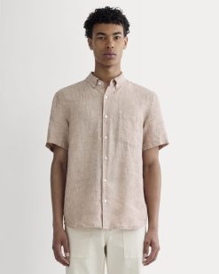 The Classic Short-Sleeve Shirt in Linen | Burlwood Chambray