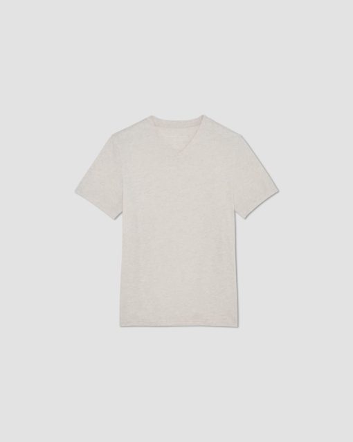 Alternative view of The Essential Organic V-Neck Tee | Heathered Oat