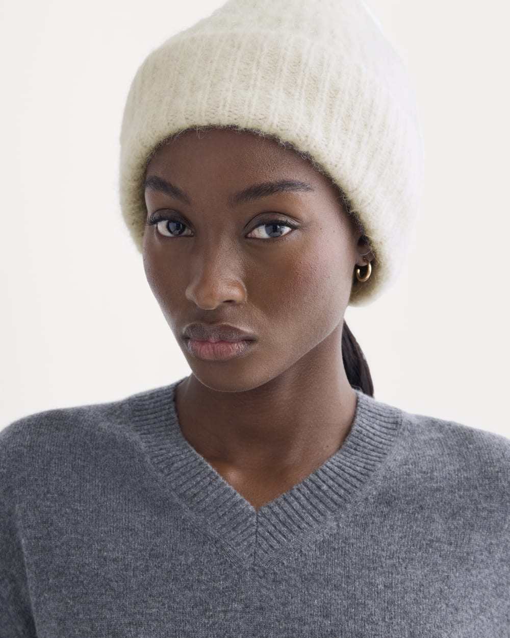 Plush Alpaca Beanie | Bone - Image 3