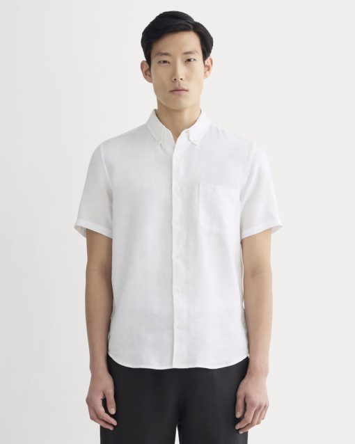 The Classic Short-Sleeve Shirt in Linen | White