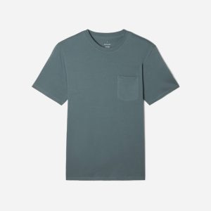 Alternative view of The Organic Cotton Pocket Tee | Greyish Blue