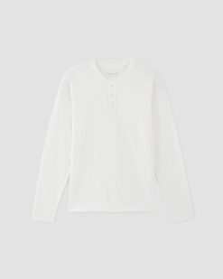 Alternative view of The Slub Long-Sleeve Henley | White