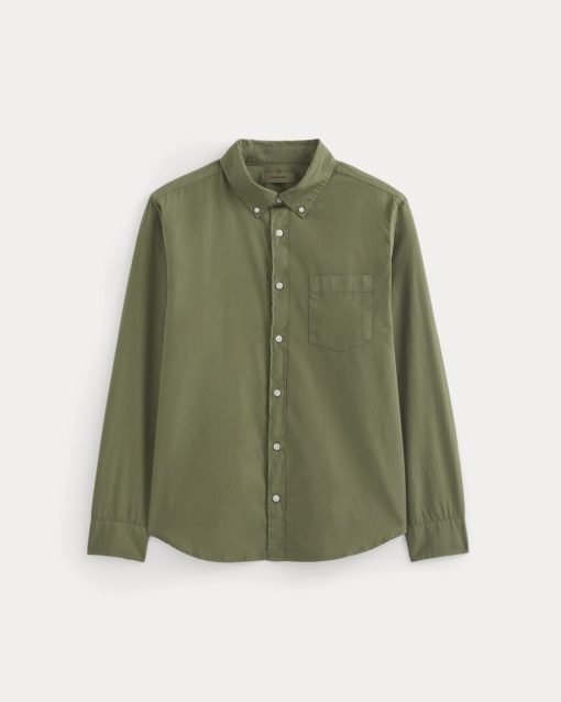 Alternative view of Washed Poplin Shirt | Lichen Green