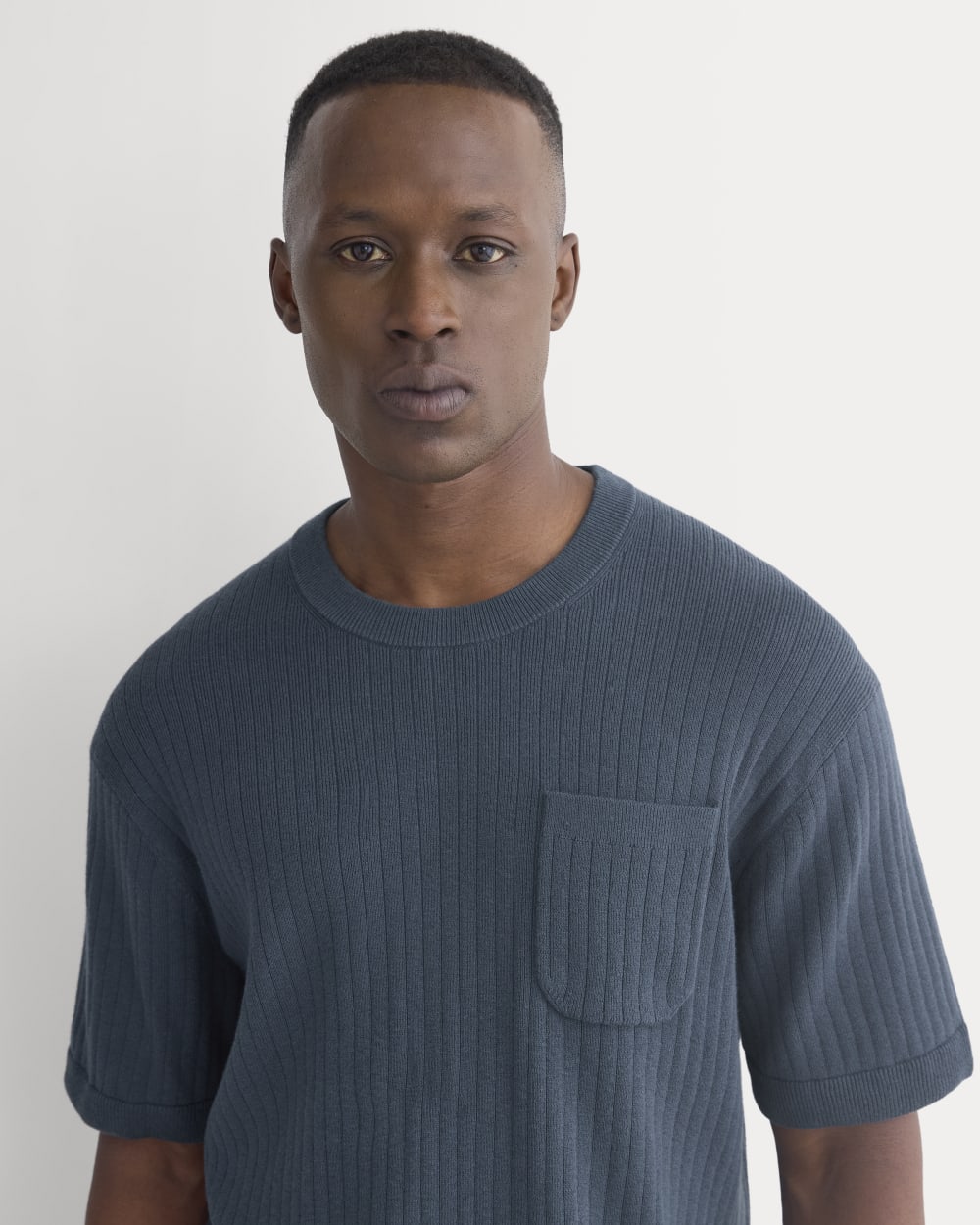 Textured Knit Tee | Midnight Navy - Image 4