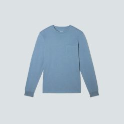 Alternative view of The Organic Cotton Long-Sleeve Pocket Tee | Greyish Blue