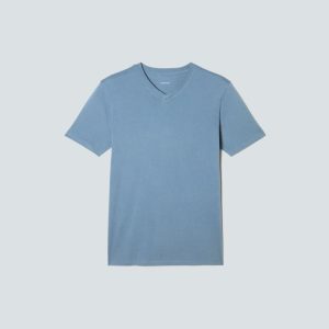 Alternative view of The Organic Cotton V-Neck Tee | Greyish Blue
