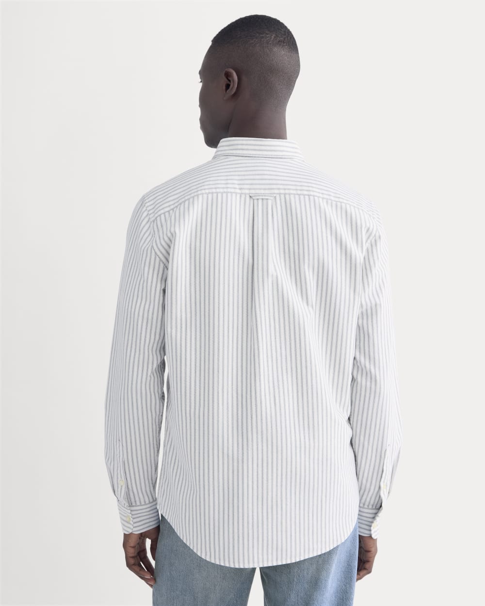 The Slim Oxford Shirt | Bone/Navy | Tall - Image 5