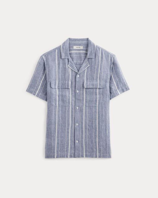 Alternative view of The Resort Shirt in Linen | Dutch Blue / Bone