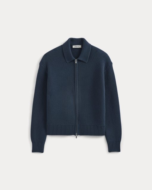 Alternative view of Honeycomb Sweater Jacket | Midnight Navy